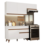 Cocina Compacta 190 x 52 cm 5 Puertas 1 Cajón Blanco Reims Madesa 04