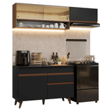 Cocina Integral 190cm Negro/Marrón Reims Madesa 06