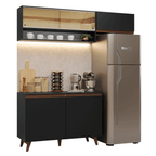 Cocina Compacta 190 x 52 cm 5 Puertas Negro Reims Madesa 07