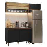 Cocina Integral 190cm Negro/Marrón Reims Madesa 07