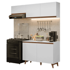 Cocina Compacta 190 x 52 cm 5 Puertas Blanco Reims Madesa 08