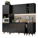 Cocina Integral 235cm Negro Reims Madesa 02
