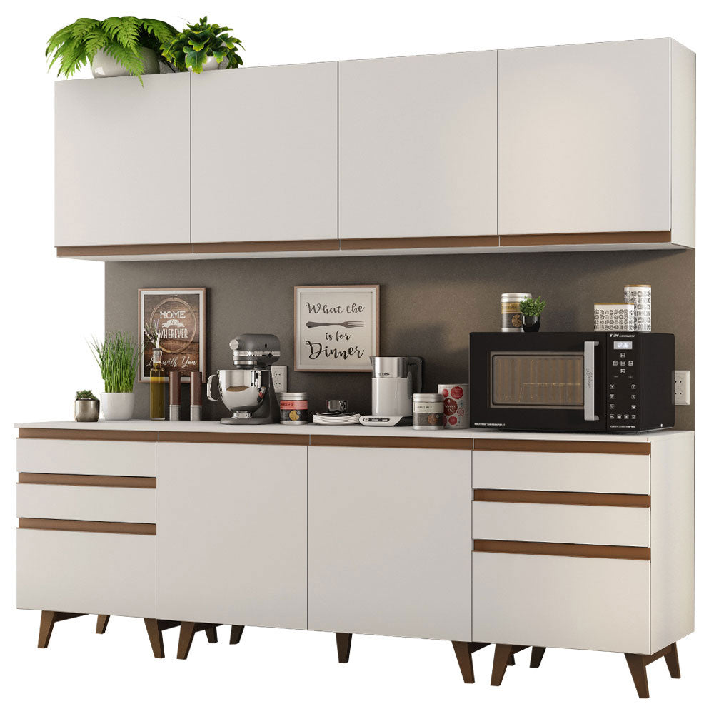 Cocina Integral 240 x 52 cm 6 Puertas 6 Cajones Blanco Reims Madesa