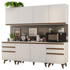 Cocina Integral 240 x 52 cm 6 Puertas 6 Cajones Blanco Reims Madesa