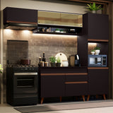Cocina Integral 250cm Negro Reims Madesa 04