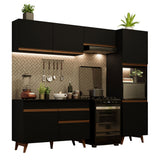 Cocina Integral 250cm Negro Reims Madesa 05