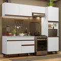 Cocina Integral 250 x 52 cm 7 Puertas 1 Cajón Con Mueble para Horno Blanco Reims Madesa 06