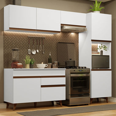 Cocina Integral 250 cm Con Mueble para Horno Blanco Reims Madesa