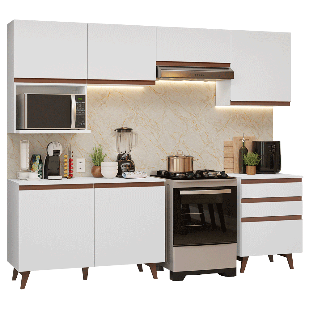 Cocina Integral 250 cm Blanco Reims Madesa