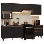 Cocina Integral 250 cm Negro Reims Madesa
