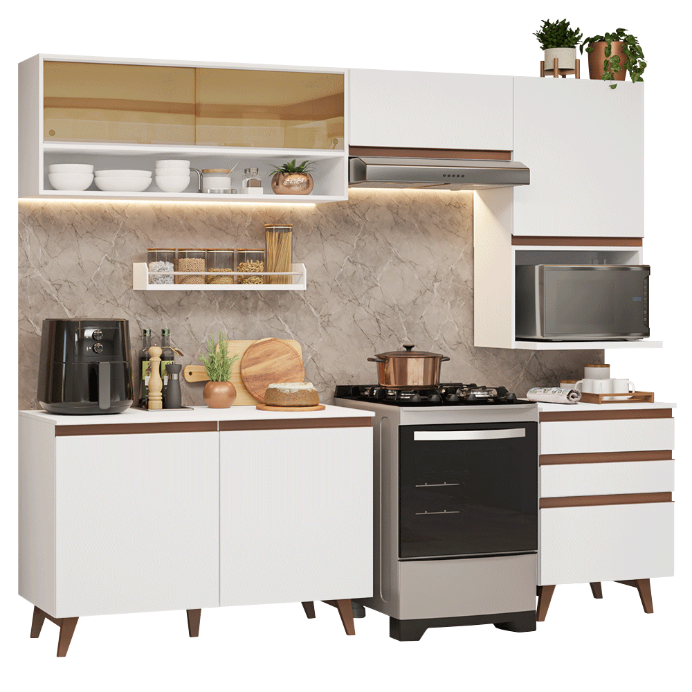 Cocina Integral 250 cm Blanco Reims Madesa