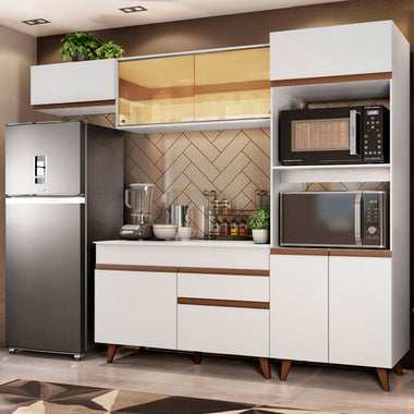 Cocina Integral 260 cm Con Mueble para Horno Blanco Reims Madesa