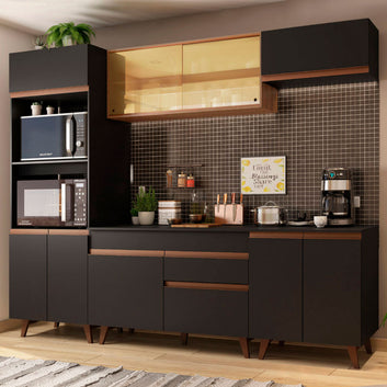 Cocina Integral 260 cm Reims Negro/Marrón 02