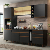 Cocina Integral 260cm Negro Reims Madesa 04