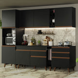 Cocina Integral 260cm Negro Reims Madesa 05