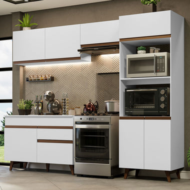 Cocina Integral 260 cm Con Mueble para Horno Blanco Reims Madesa
