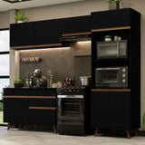 Cocina Integral Madesa Reims 260009 con Gabinete y Mueble Bajo Negro