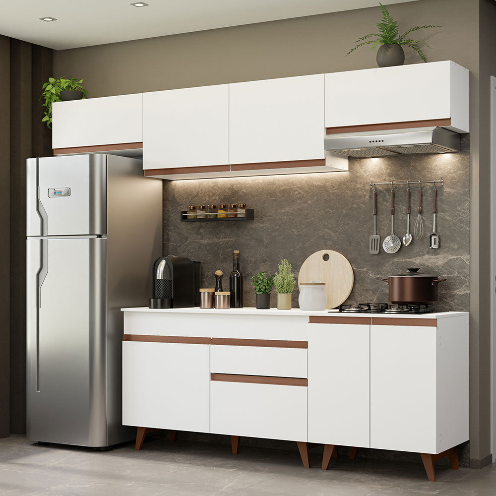 Cocina Integral 260 x 52 cm 8 Puertas 1 Cajón Blanco Reims Madesa 10