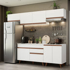 Cocina Integral 260 x 52 cm 8 Puertas 1 Cajón Blanco Reims Madesa 10
