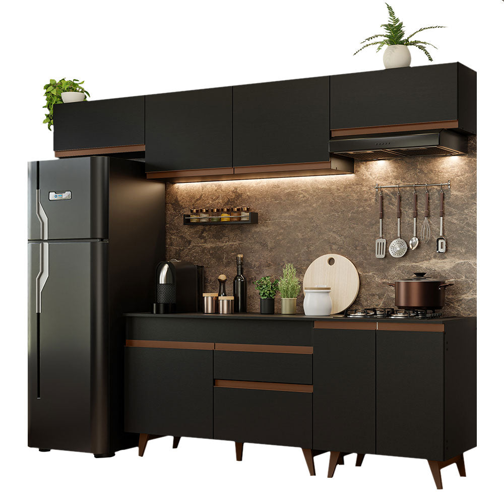 Cocina Integral 260cm Negro Reims Madesa 10