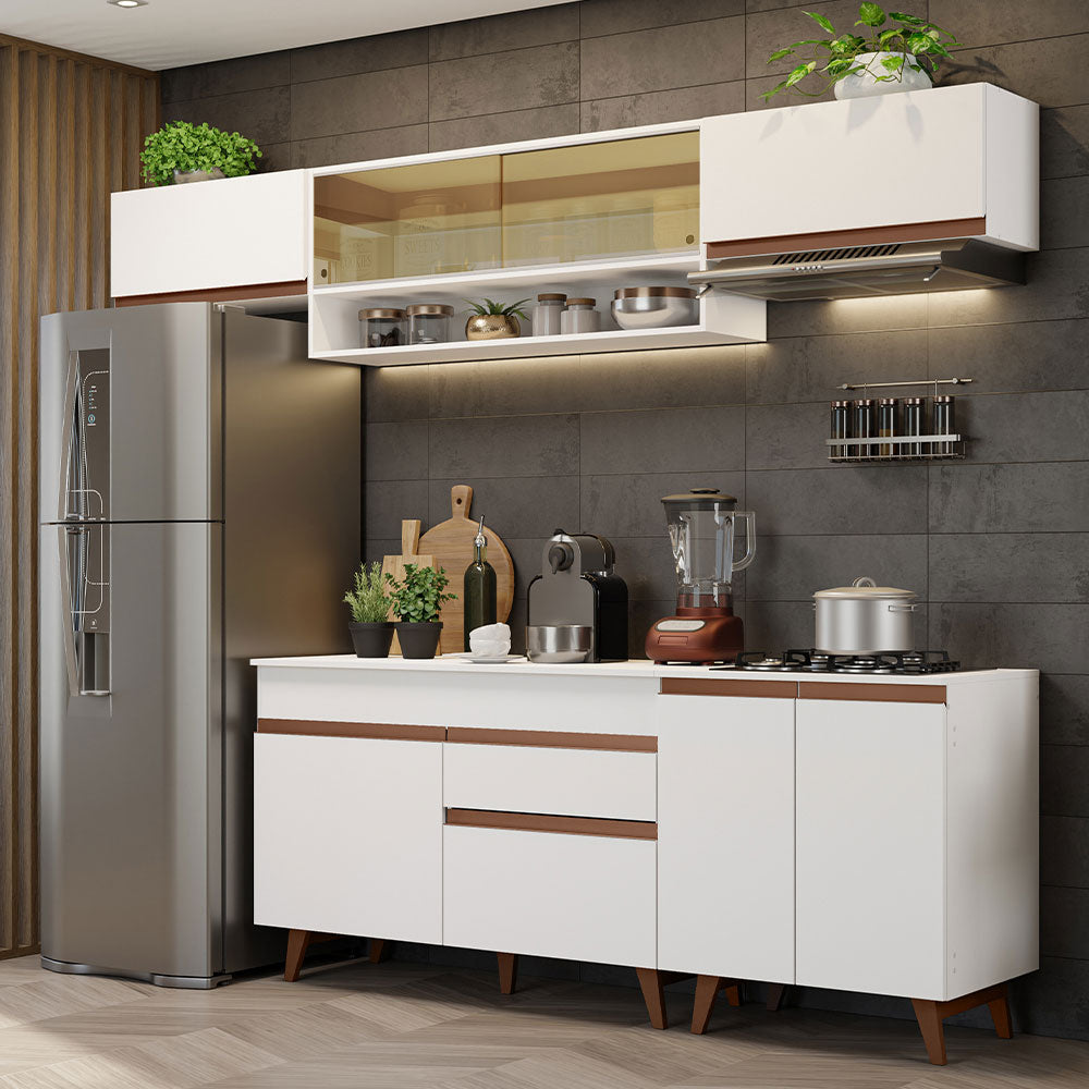 Cocina Integral 260 x 52 cm 8 Puertas 1 Cajón Blanco Reims Madesa 11