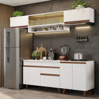 Cocina Integral 260 x 52 cm 8 Puertas 1 Cajón Blanco Reims Madesa 11