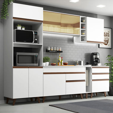 Cocina Integral 270 cm Con Mueble para Horno Blanco Reims Madesa
