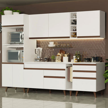 Cocina Integral 270 cm Con Mueble para Horno Blanco Reims Madesa