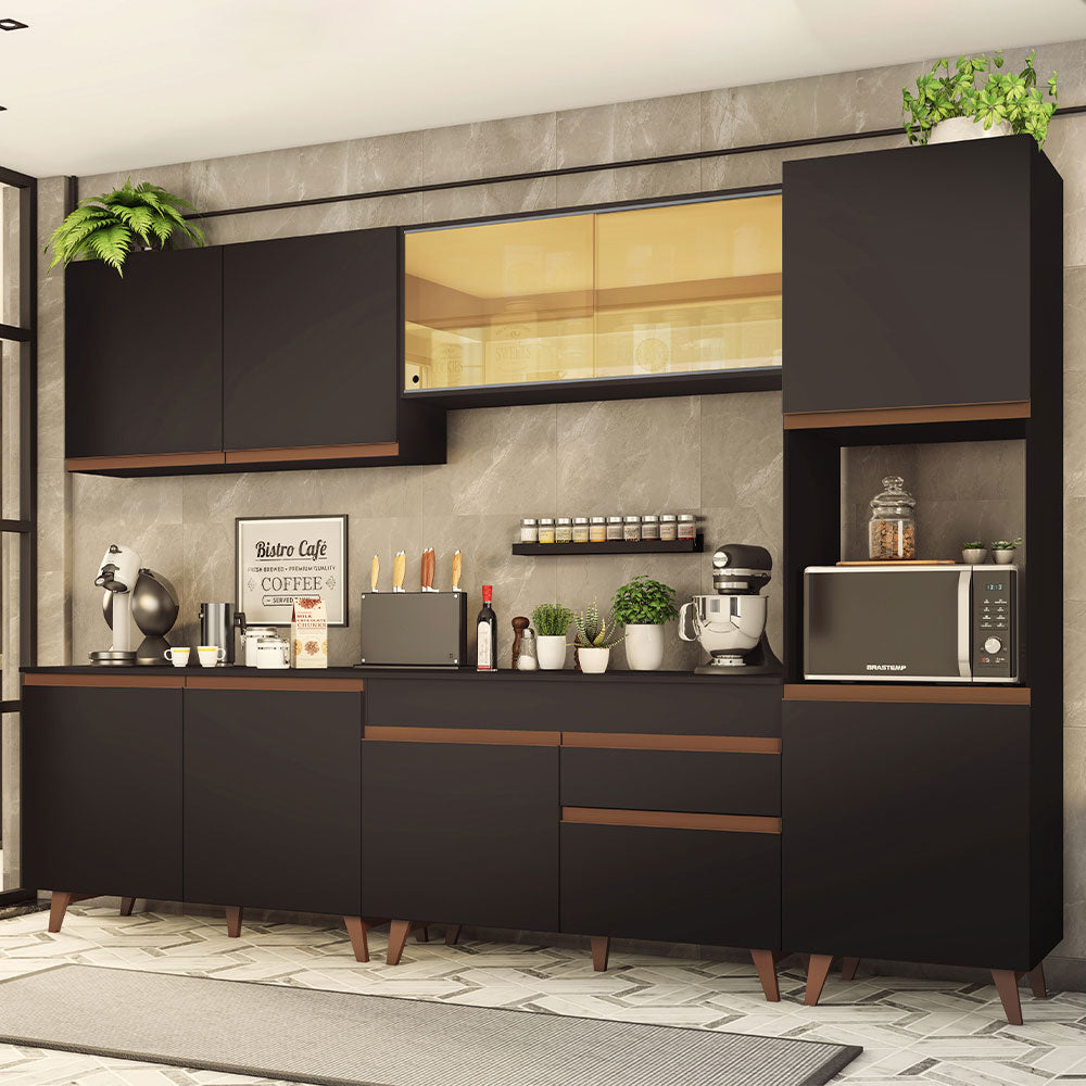 Cocina Integral 300cm Negro Reims Madesa 01