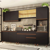 Cocina Integral 300cm Negro Reims Madesa 01