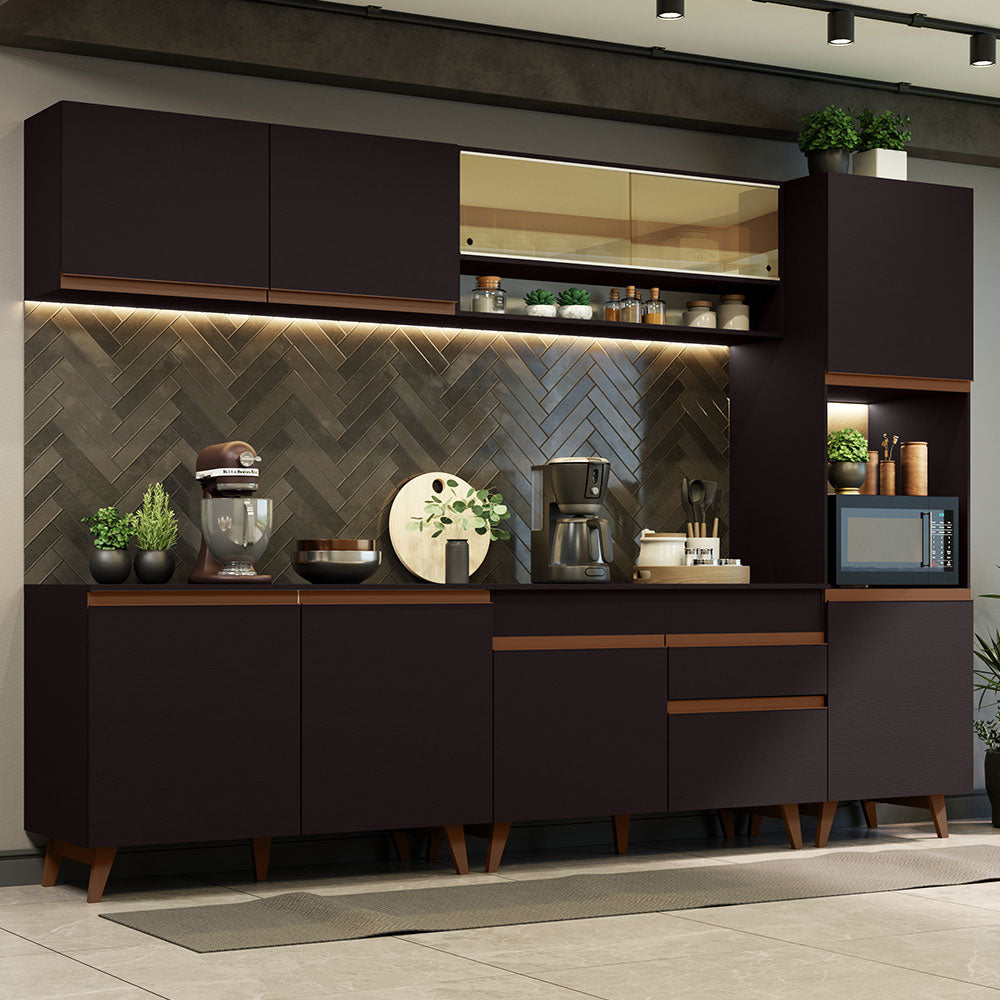 Cocina Integral 300cm Negro Reims Madesa 02