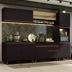 Cocina Integral 300 cm Con Mueble para Horno Negro Reims Madesa