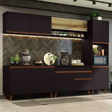 Cocina Integral 300 cm Con Mueble para Horno Negro Reims Madesa