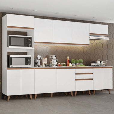 Cocina Integral 320 cm Con Mueble para Horno Blanco Reims Madesa