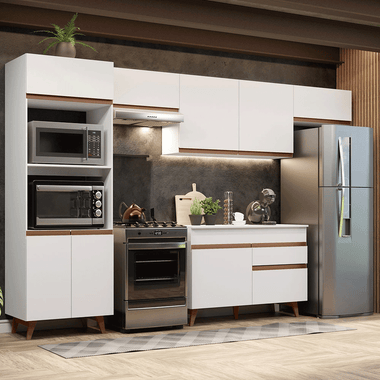 Cocina Integral 330 cm Con Mueble para Horno Blanco Reims Madesa