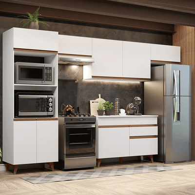 Cocina Integral 330 cm Con Mueble para Horno Blanco Reims Madesa