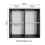Gabinete Superior 70 cm 2 Puertas Negro Reims Madesa