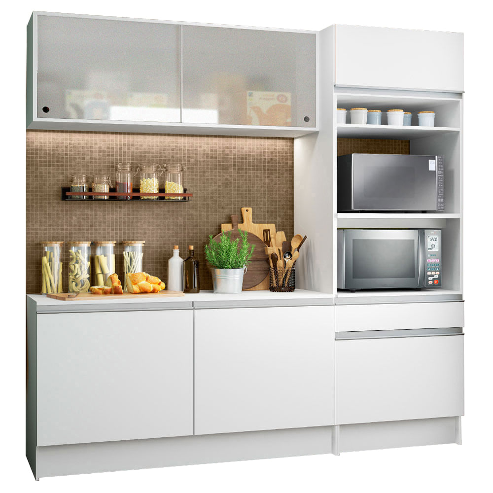 Cocina Compacta 180cm Blanco Topazio Madesa 01