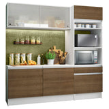 Cocina Compacta 180cm Blanco/Marrón Topazio 01