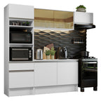 Cocina Integral 240 cm Con Mueble para Horno Blanco Topázio Madesa