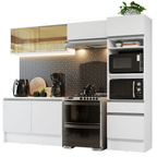 Cocina Integral 260 cm Con Mueble para Horno Blanco Topázio Madesa