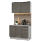 Cocina Integral 120 cm Blanco/Gris Vik Madesa 01