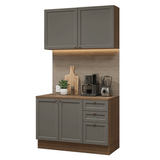 Cocina Integral 120 cm Marrón/Gris Vik Madesa 01