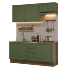 Cocina Compacta 180 x 52 cm Marrón/Verde Vik Madesa