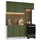 Cocina Integral 180 cm Blanco/Verde Vik Madesa 02