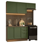 Cocina Compacta 180 cm Marrón/Verde Vik Madesa