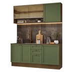 Cocina Compacta 180 cm Marrón/Verde Vik Madesa