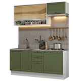 Cocina Integral 180 cm Blanco/Verde Vik Madesa 05