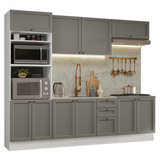 Cocina Integral 270 cm Blanco/Gris Vik Madesa 01