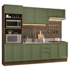 Cocina Integral 270 cm Con Mueble para Horno Marrón/Verde Vik Madesa
